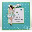 TINY TOWNIE GARDEN GIRL LILY OF THE VALLEY RUBBER STAMP